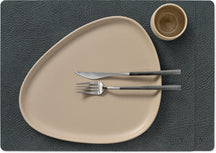 LIND DNA Placemats Hippo - Leer - Black Anthracite - Afwasbaar - 45 x 35 cm - 2 Stuks