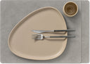 LIND DNA Placemats Hippo - Leer - Anthracite Grey - Afwasbaar - 45 x 35 cm - 2 Stuks