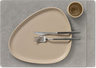 LIND DNA Placemats Hippo - Leer - Anthracite Grey - Afwasbaar - 45 x 35 cm - 2 Stuks