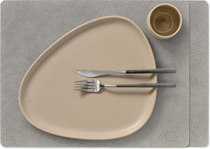 LIND DNA Placemats Hippo - Leer - Anthracite Grey - Afwasbaar - 45 x 35 cm - 2 Stuks