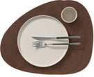 LIND DNA Placemats Nupo - Leer - Dark Brown - Curved - Afwasbaar - 44 x 37 cm - 2 Stuks