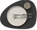 LIND DNA Placemats Nupo - Leer - Black - Curved - Afwasbaar - 44 x 37 cm - 2 Stuks