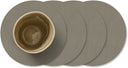LIND DNA Onderzetters Nupo - Leer - Flint Grey - ø 10 cm - 4 Stuks