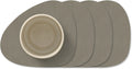 LIND DNA Onderzetters Nupo - Leer - Flint Grey - 13 x 11 cm - 4 Stuks