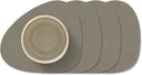LIND DNA Onderzetters Nupo - Leer - Flint Grey - 13 x 11 cm - 4 Stuks