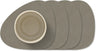 LIND DNA Onderzetters Nupo - Leer - Flint Grey - 13 x 11 cm - 4 Stuks
