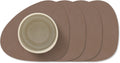 LIND DNA Onderzetters Nupo - Leer - Truffle - 13 x 11 cm - 4 Stuks