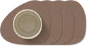LIND DNA Onderzetters Nupo - Leer - Truffle - 13 x 11 cm - 4 Stuks
