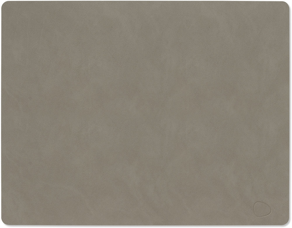 LIND DNA Placemats Nupo - Leer - Flint Grey - Afwasbaar - 45 x 35 cm - 2 Stuks
