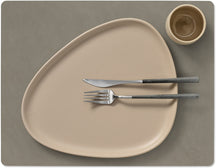 LIND DNA Placemats Nupo - Leer - Flint Grey - Afwasbaar - 45 x 35 cm - 2 Stuks