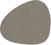 LIND DNA Placemats Nupo - Leer - Flint Grey - Curved - Afwasbaar - 44 x 37 cm - 2 Stuks