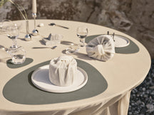 LIND DNA Placemats Nupo - Leer - Flint Grey - Curved - Afwasbaar - 44 x 37 cm - 2 Stuks