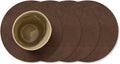 LIND DNA Onderzetters Nupo - Leer - Dark Brown - ø 10 cm - 4 Stuks