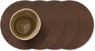 LIND DNA Onderzetters Nupo - Leer - Dark Brown - ø 10 cm - 4 Stuks