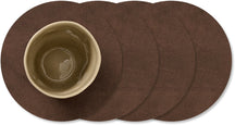 LIND DNA Onderzetters Nupo - Leer - Dark Brown - ø 10 cm - 4 Stuks