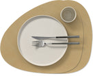 LIND DNA Placemats Nupo - Leer - Khaki - Curved - Afwasbaar - 44 x 37 cm - 2 Stuks