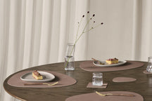 LIND DNA Placemats Nupo - Leer - Old Rose - Curved - Afwasbaar - 44 x 37 cm - 2 Stuks