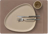 LIND DNA Placemats Nupo - Leer - Truffle - Afwasbaar - 45 x 35 cm - 2 Stuks