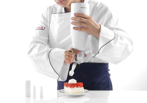 Hendi Slagroomspuit Wit 500 ml + Slagroompatronen 10 Stuks