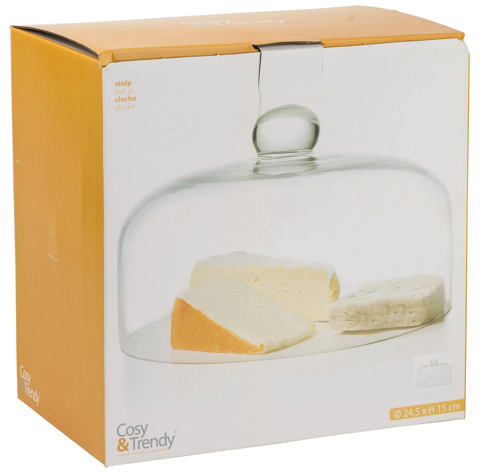 Cosy & Trendy Taartstolp / Glazen stolp / Kaasstolp / Afdekstolp Glas ø 24.5 cm