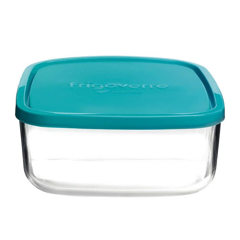 Bormioli Rocco Glazen Vershoudbakje Frigoverre - Blauw 22 x 22 x 8 cm / 3.3 liter