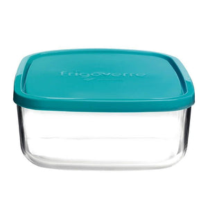 Bormioli Rocco Glazen Vershoudbakje Frigoverre - Blauw 22 x 22 x 8 cm / 3.3 liter