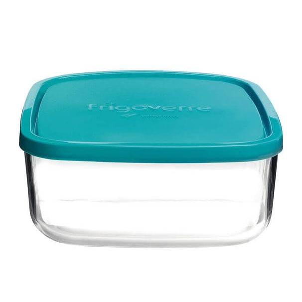 Bormioli Rocco Glazen Vershoudbakje Frigoverre - Blauw 22 x 22 x 8 cm / 3.3 liter
