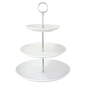 Cookinglife Etagère / serveertoren Food for Fun ø 16, 21 & 26 cm - 3-laags - 34 cm hoog