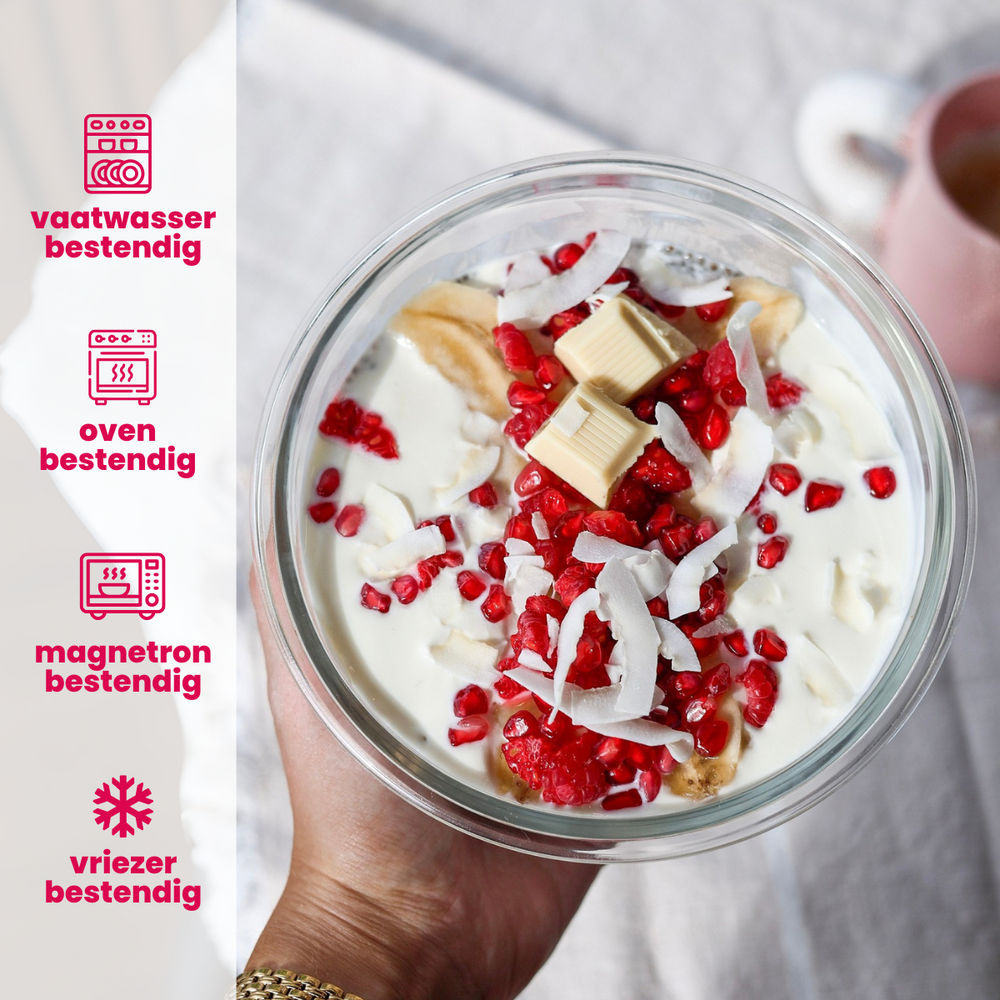 Sareva Glazen Vershoudbakjes Glas - To Go - met Deksels - Ovenschalen - Cook & Fresh - 3 Stuks