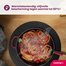Cookinglife Placemats - Afwasbaar - Zwart - ø 38 cm - 6 stuks