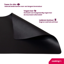 Cookinglife Placemats - Afwasbaar - Zwart - 46 x 33 cm - 6 stuks