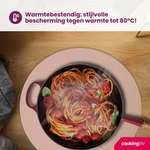 Cookinglife Placemats - Dubbelzijdig - Afwasbaar - Grijs / Roze ø 38 cm - 6 Stuks