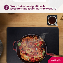 Cookinglife 6 Placemats + 6 Onderzetters - Afwasbaar - Zwart