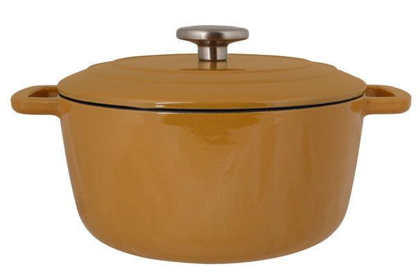 Cosy & Trendy Braadpan met deksel Fontestic Gietijzer Amber Gold Ø 24 cm / 4.6 Liter - geëmailleerde anti-aanbaklaag