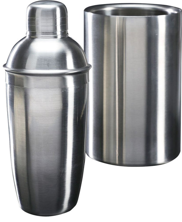 Cookinglife Barset RVS 2-Delig - Cocktailshaker en Wijnkoeler