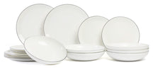 ASA Selection Serviesset A Table Ligne Noire 18-delig / 6 personen - 6 dinerborden, 6 ontbijtborden en 6 pastaborden