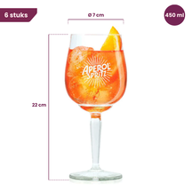 Aperol Spritz Glazen - 450 ml - Officieel Glas - 6 stuks