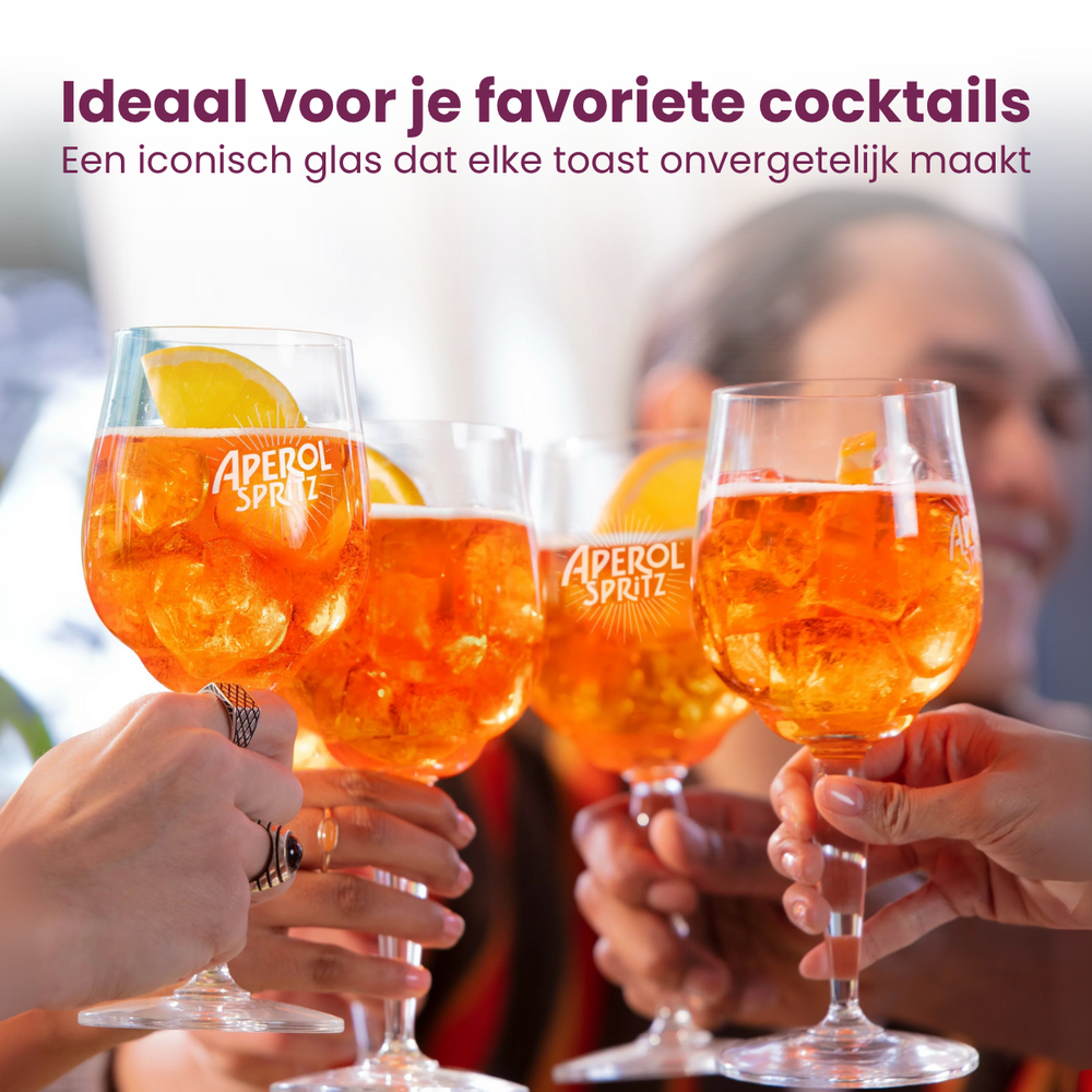 Aperol Spritz Glazen - 450 ml - Officieel Glas - 6 stuks