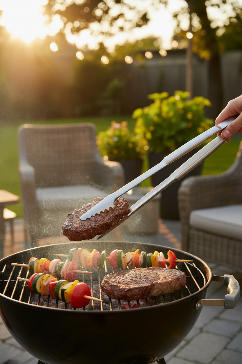 Cookinglife BBQ Tang Fire & Flavour RVS 43 cm - Grilltang voor Vlees en Groenten