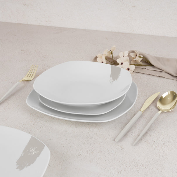 Berlinger Haus Serviesset Wit Crème - 18-Delig / 6 Personen - 6 dinerborden, 6 ontbijtborden en 6 diepe borden
