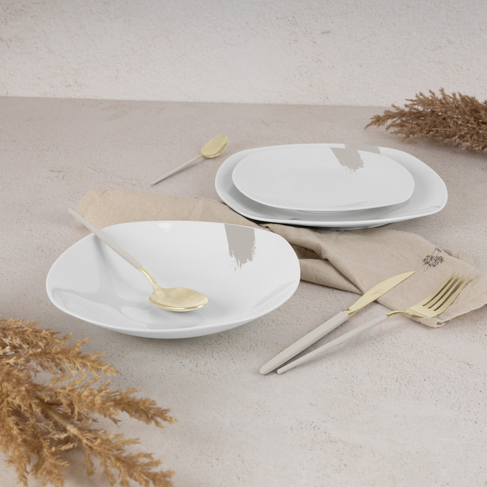 Berlinger Haus Serviesset Wit Crème - 18-Delig / 6 Personen - 6 dinerborden, 6 ontbijtborden en 6 diepe borden