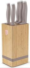 Berlinger Haus Messenblok Taupe 6-delig - Koksmes, Broodmes, Santokumes, Officemes & Schilmes
