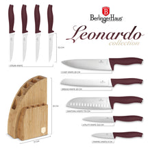 BerlingerHaus Messenblok Mat Bordeaux 10-delig - Koksmes, Broodmes, Santokumes, Officemes, Schilmes & 4 Steakmessen