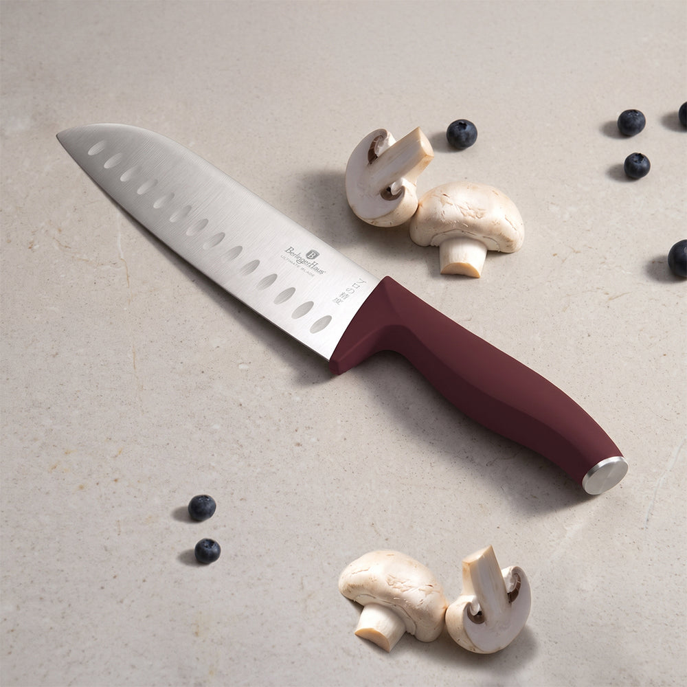 BerlingerHaus Messenblok Mat Bordeaux 10-delig - Koksmes, Broodmes, Santokumes, Officemes, Schilmes & 4 Steakmessen