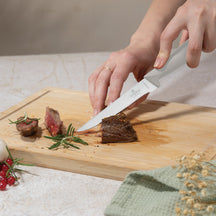 Berlinger Haus Messenblok Mat Crème 10-delig - Koksmes, Broodmes, Santokumes, Officemes, Schilmes & 4 Steakmessen