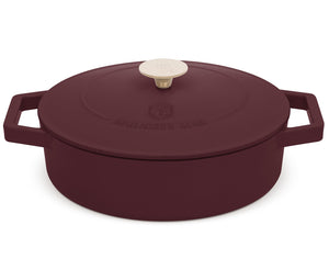 Berlinger Haus Hapjespan / Sauteerpan Mat Bordeaux - Gietijzer - ø 26 cm - geschikt voor alle warmtebronnen - geëmailleerde anti-aanbaklaag