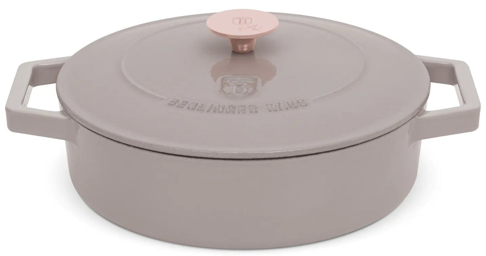 Berlinger Haus Hapjespan / Sauteerpan Taupe - Gietijzer - ø 26 cm - geschikt voor alle warmtebronnen - geëmailleerde anti-aanbaklaag
