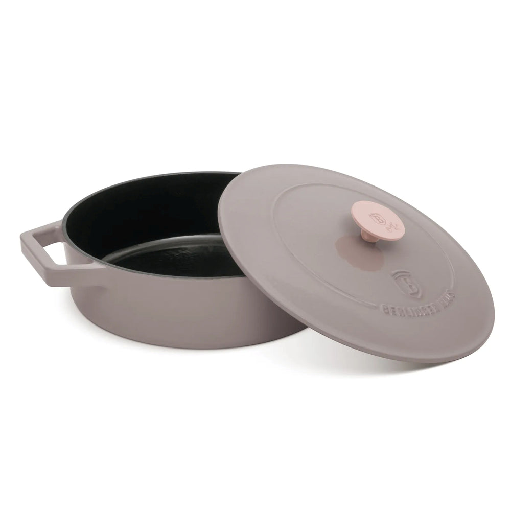 Berlinger Haus Hapjespan / Sauteerpan Taupe - Gietijzer - ø 26 cm - geschikt voor alle warmtebronnen - geëmailleerde anti-aanbaklaag