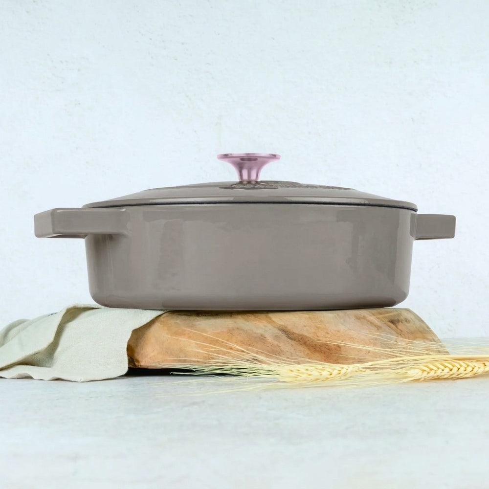 Berlinger Haus Hapjespan / Sauteerpan Taupe - Gietijzer - ø 26 cm - geschikt voor alle warmtebronnen - geëmailleerde anti-aanbaklaag