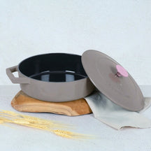 Berlinger Haus Hapjespan / Sauteerpan Taupe - Gietijzer - ø 26 cm - geschikt voor alle warmtebronnen - geëmailleerde anti-aanbaklaag